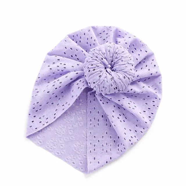 Caciulita lila tip turban cu model ajurat mbh24-2-c9