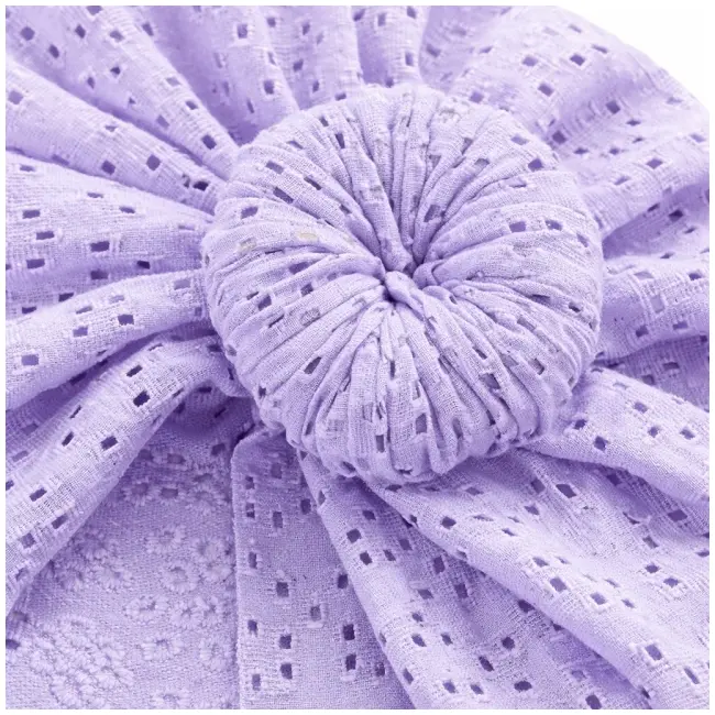 Caciulita lila tip turban cu model ajurat mbh24-2-c9