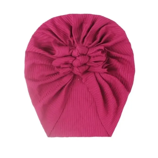 Caciulita roz ciclamen tip turban cu trei fundite mbx-21021-5
