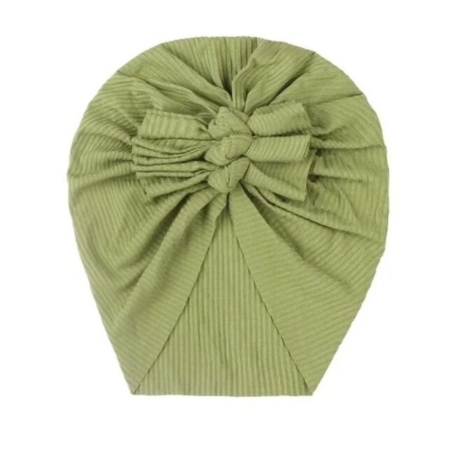 Caciulita verde tip turban cu trei fundite mbx-21021-4