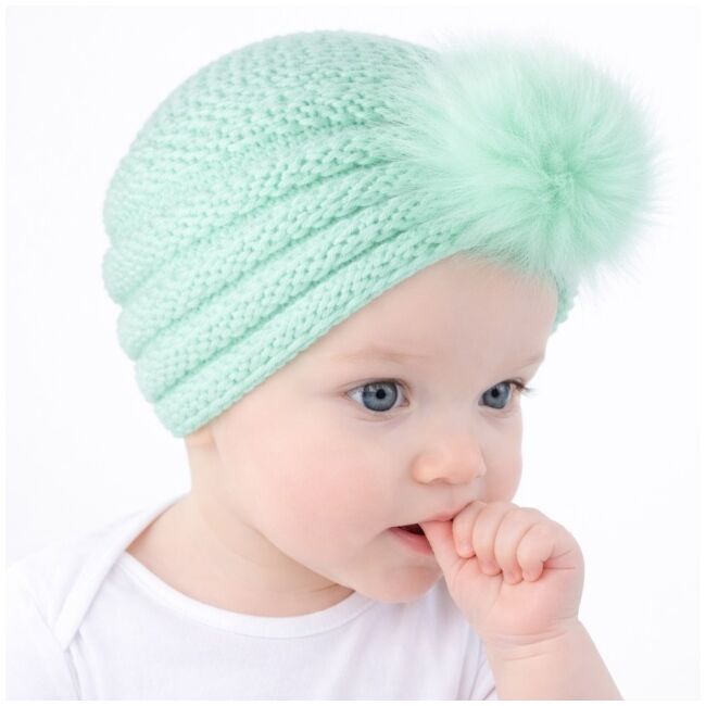 Caciulita vernil tip turban cu pufulet mbx-18138-1-sa1