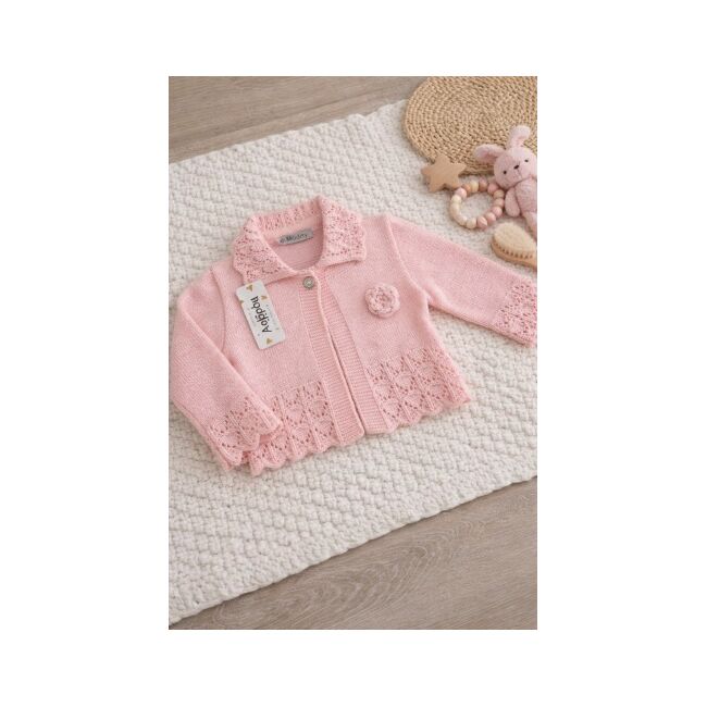 Cardigan tricotat modify – confort si stil roz bgk3236-1