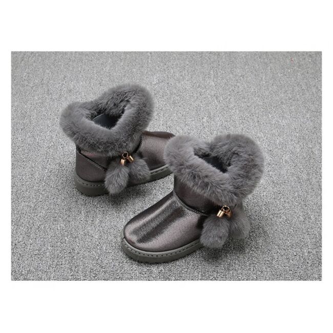 Cizme gri sidefat imblanite cu ciucurei li002a-3-ac