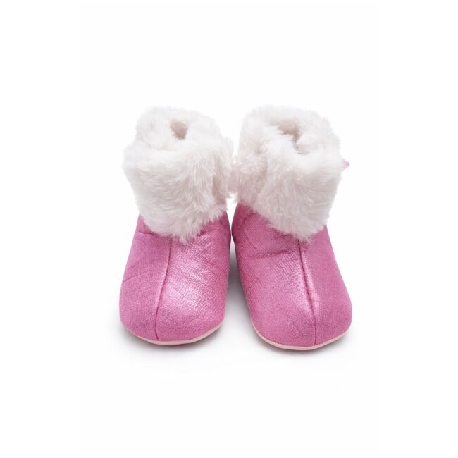 Cizmulite bebelusi roz cu blanita, interior calduros, talpa moale trpb0001