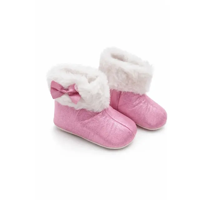 Cizmulite bebelusi roz cu blanita, interior calduros, talpa moale trpb0001
