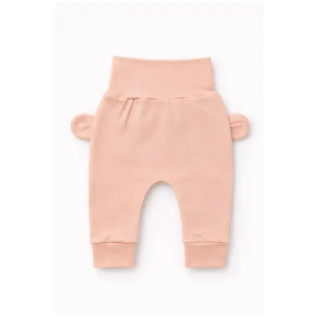 Pantaloni bebe roz banan cu ursuleti si inimioare - mother & cojok trpb0034