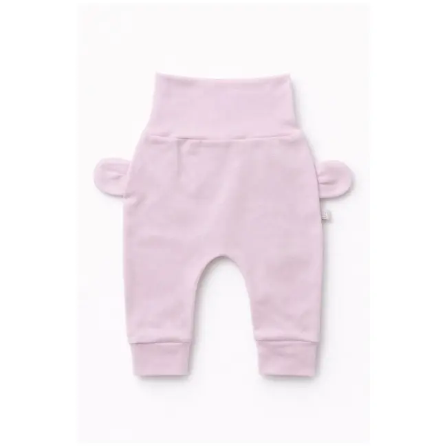 Pantaloni bebe roz cu ursuleti si inimioare - bumbac trpb0035