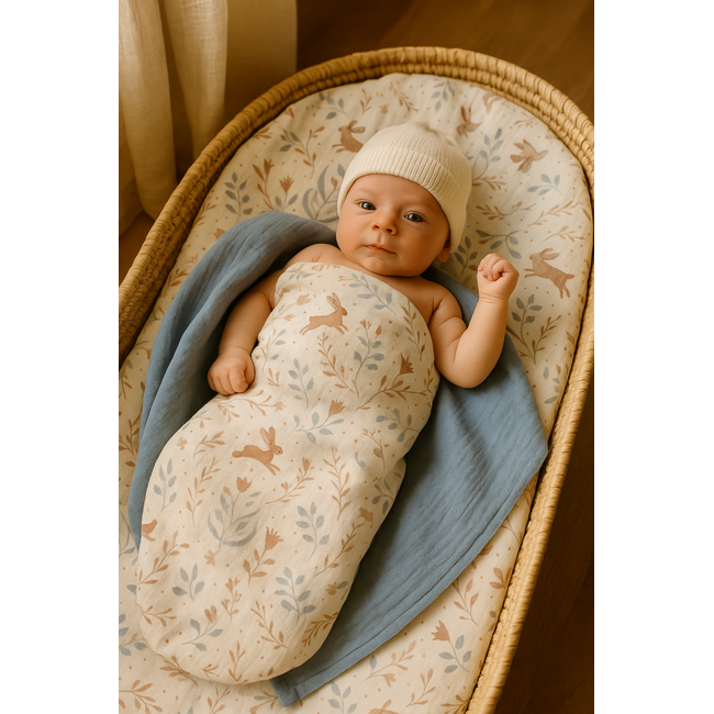 Set 2 Museline Sweet Bunny Din Bumbac Muselina 100%, 70x70 Cm Pjb110263sb