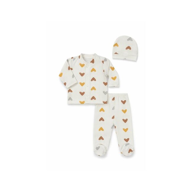 Set 3 piese zlev pentru nou-născut 0–3 luni cu inimă bka5032