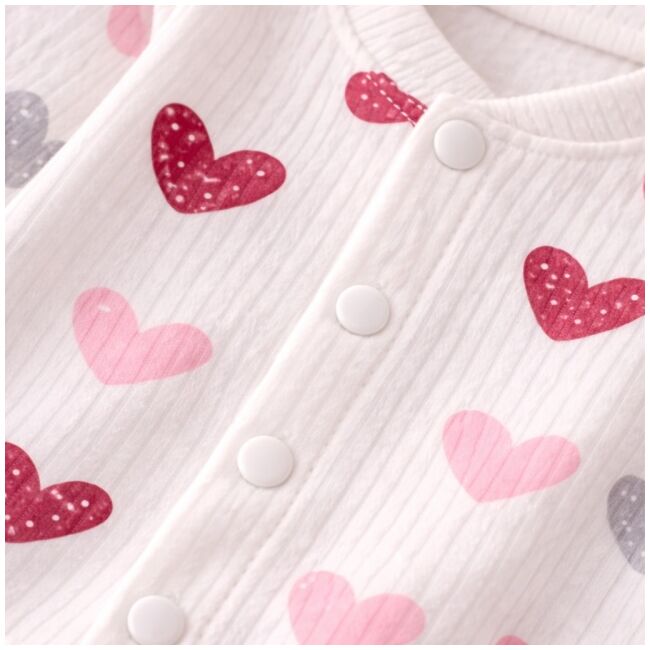 Set bebelusi 3 piese, bumbac rib, imprimeu inimioare trpb0010-cp1