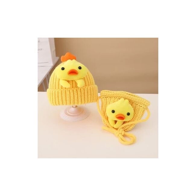 Set galben caciulita si gentuta - puisor adoctsc11-2-sa4