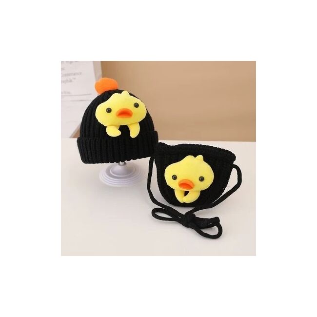 Set negru caciulita si gentuta - puisor adoctsc11-4-sa4