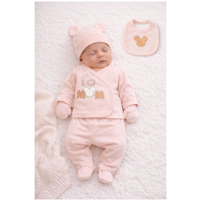 Set serde bebeluși nou-născut 0–3 luni, 5 piese cu imprimarea „i love mom” bya2051