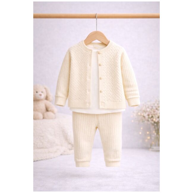 Set tricot 3 piese bigimay - ivoire bb1535-1
