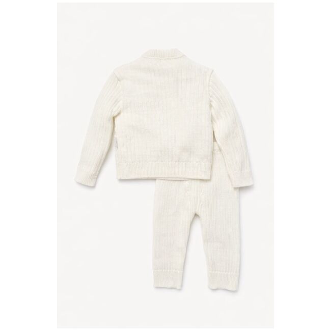 Set tricotat bebelusi 3 piese, cardigan + bluza + pantaloni trpb0007