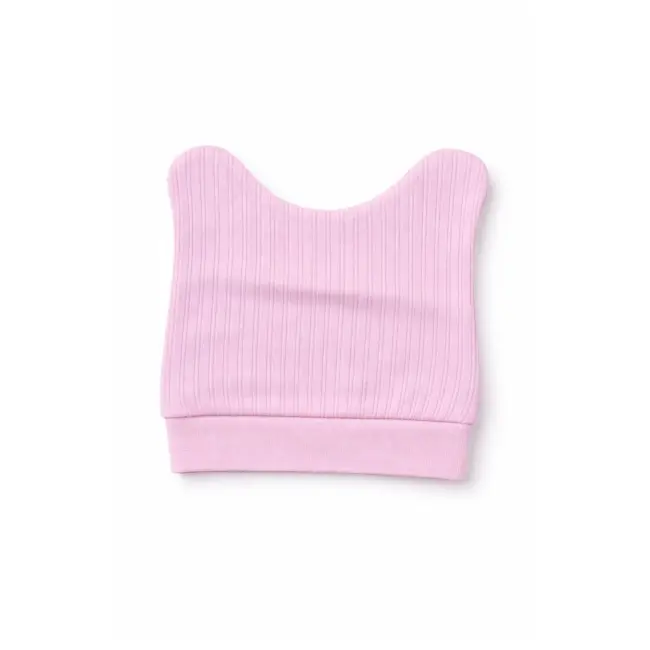 Costumas bebelusi 3 piese crem-roz, bumbac premium, model iepuras trpb0042-cp1
