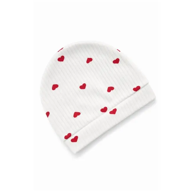 Set bebelus 3 piese bumbac reiat cu inimioare, bluza petrecuta si pantalonasi trpb0080-cp1