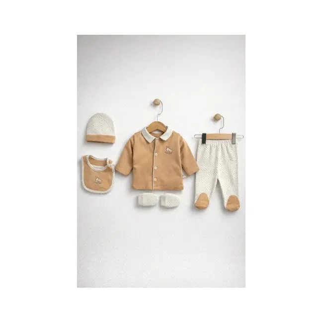 Set bymurat brodat pentru bebelusi 5 piese din bumbac bk9769