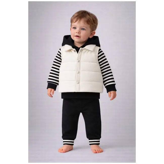 Set hippil &ndash; 3 piese confortabile, vesta, bluza si pantaloni bb5138-1