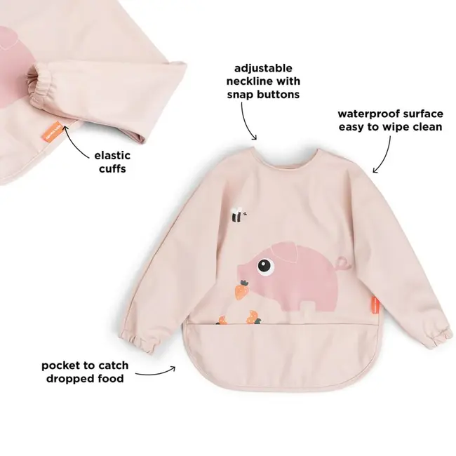 Bavetica cu maneci si buzunar Done by Deer Tiny Farm Powder