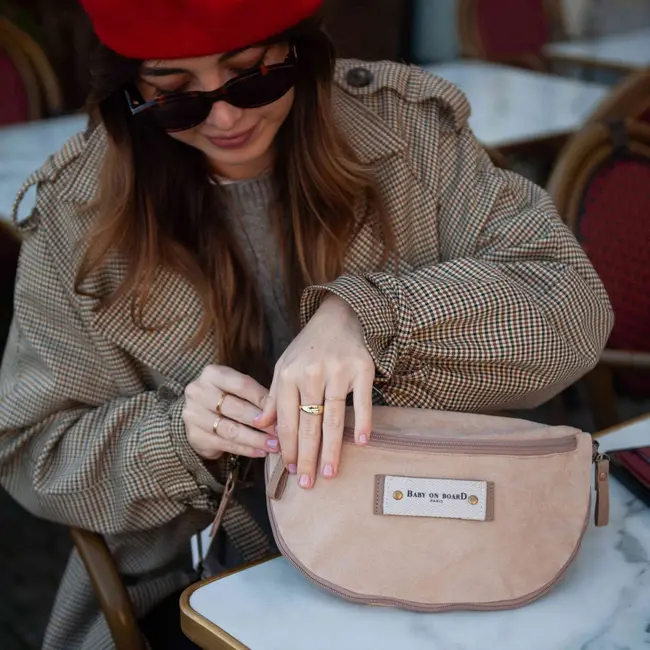 Borseta bebelusi Baby On Board Armelle Banana Naturel
