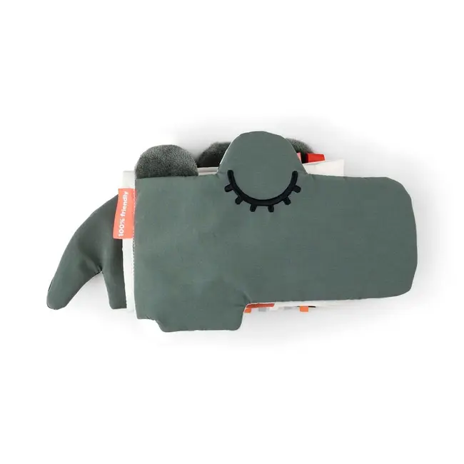 Jucarie senzoriala carticica de plus Fold-Out Done by Deer Croco Green