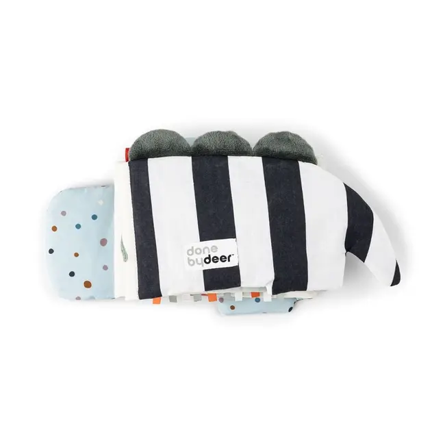 Jucarie senzoriala carticica de plus Fold-Out Done by Deer Croco Green