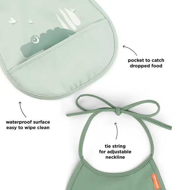 Set 2 Bavetici cu buzunar Done by Deer Croco Green