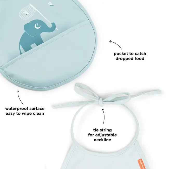 Set 2 Bavetici cu buzunar Done by Deer Elphee Blue