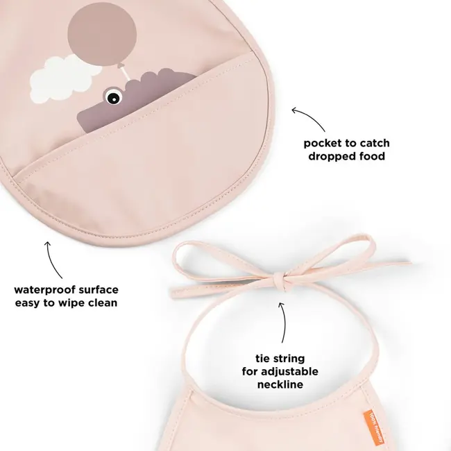 Set 2 Bavetici cu buzunar Done by Deer Happy Clouds Powder