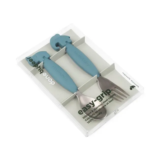 Set tacamuri Done by Deer Easy-Grip Inox Deer Friends Blue