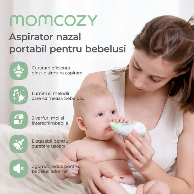 Aspirator nazal Momcozy silentios cu acumulator