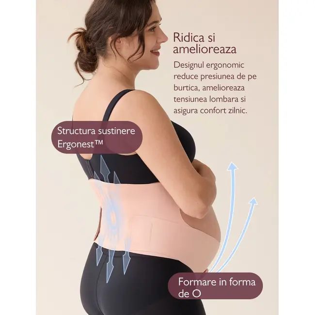 Centura gravide Momcozy pentru sustinerea greutatii abdominale Skin L