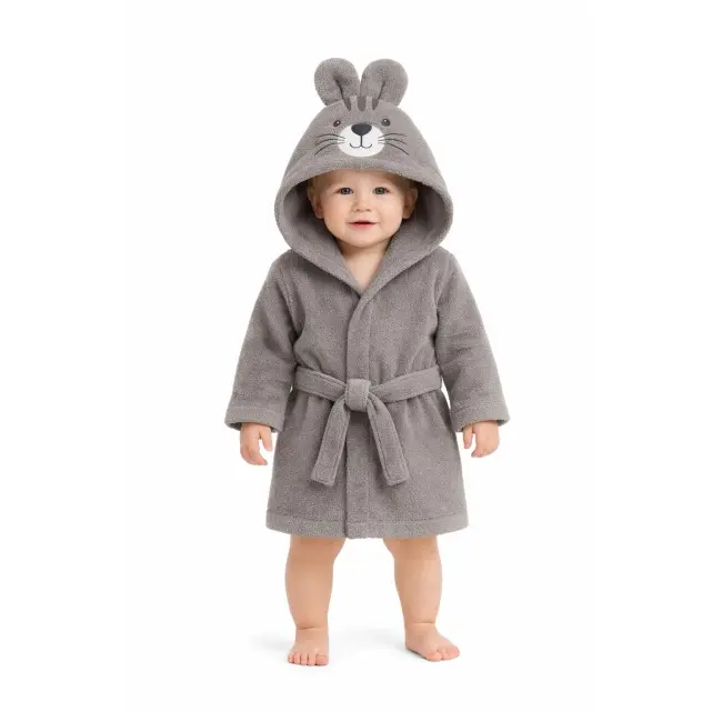 Halat baie bebelusi cu gluga model animal pufos bumbac absorbant trpb0090