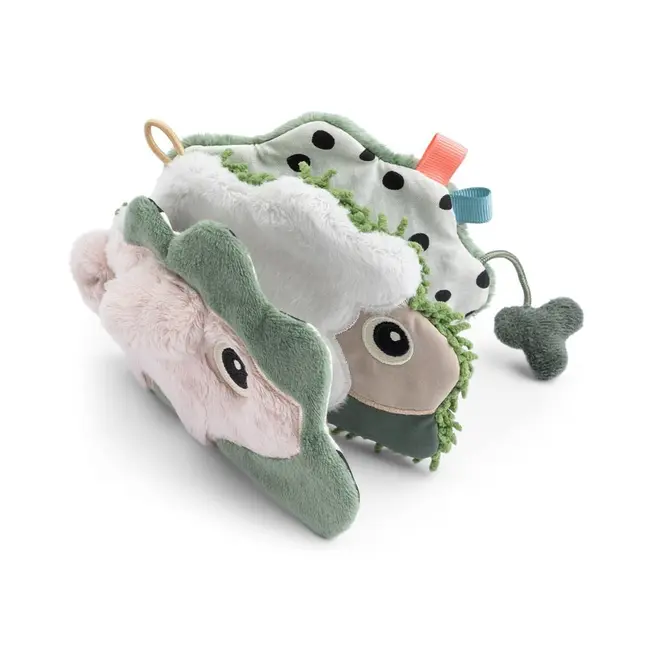 Jucarie senzoriala carticica de plus Done by Deer Tiny Farm Colour Mix