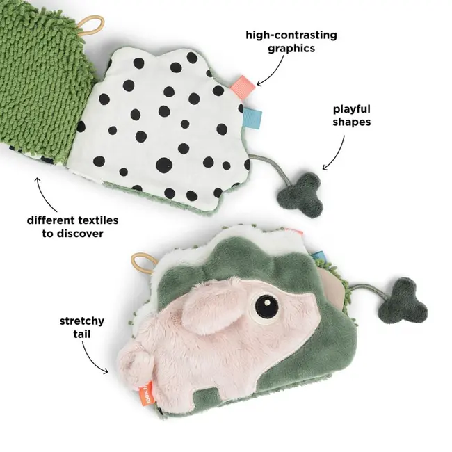 Jucarie senzoriala carticica de plus Done by Deer Tiny Farm Colour Mix