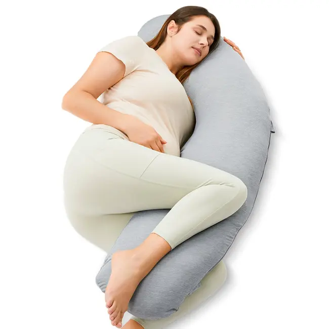 Perna gravide Momcozy Jersey Fabric Light Grey