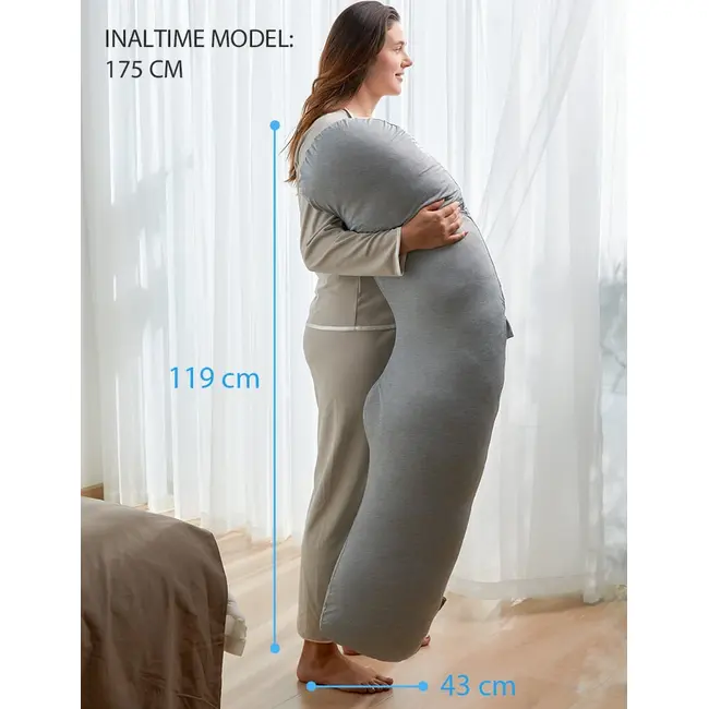 Perna gravide Momcozy Jersey Fabric Light Grey