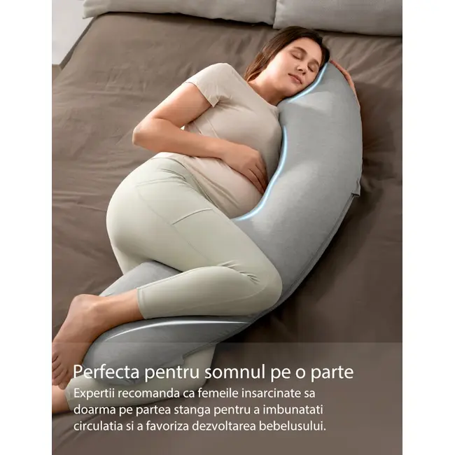 Perna gravide Momcozy Jersey Fabric Light Grey