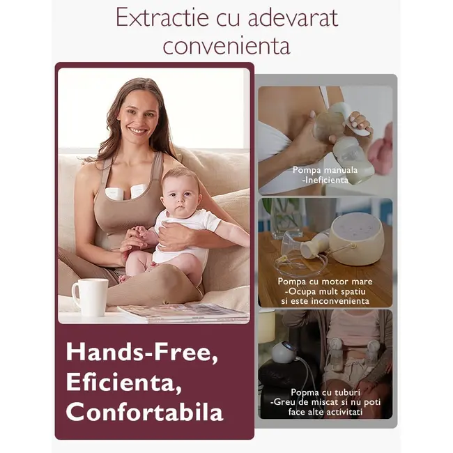 Pompa de san Momcozy Hands-free dubla S12 Pro White