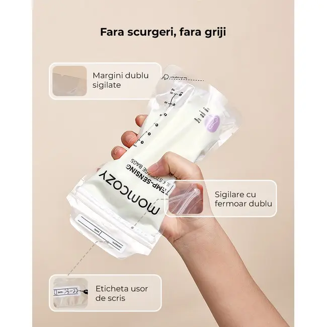 Pungi depozitare lapte Momcozy 120 buc