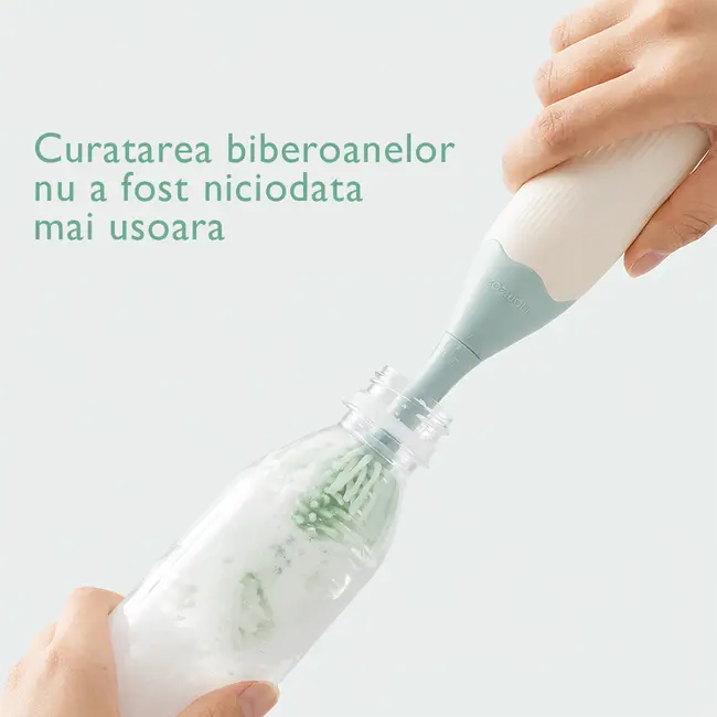 Set curatare biberoane Momcozy cu spuma 360 Push-Press Green