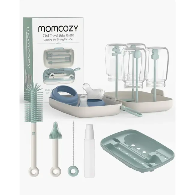 Set de perii pentru biberoane Momcozy 7 in 1 din silicon