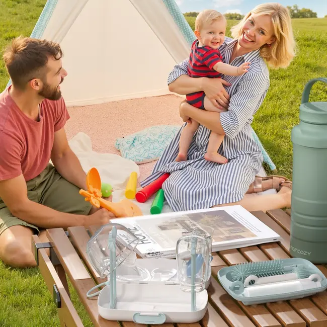 Set de perii pentru biberoane Momcozy 7 in 1 din silicon