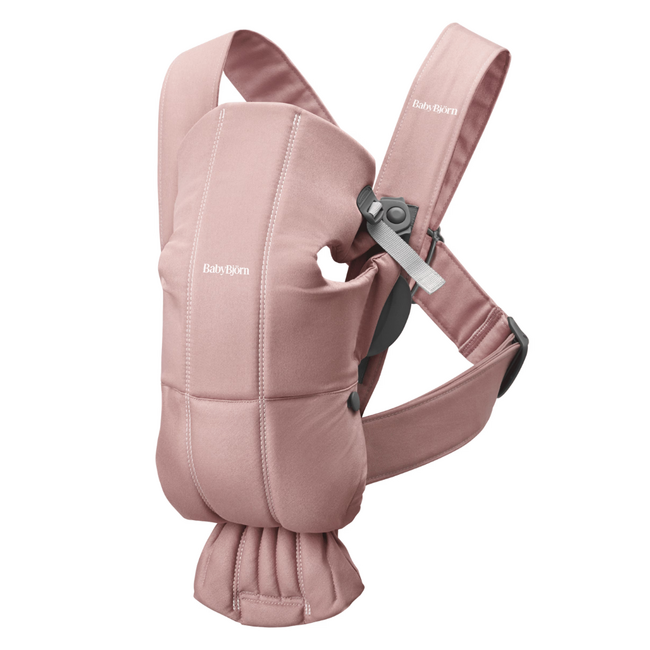 BabyBjorn - Marsupiu anatomic Mini, cu pozitii multiple de purtare, Dusty Pink, Tesatura BSAFE021114E1