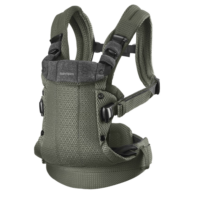 BabyBjorn - Marsupiu anatomic cu multiple pozitii de purtare colectia Harmony, 3D Mesh, Dark Green BSAFE088047E1