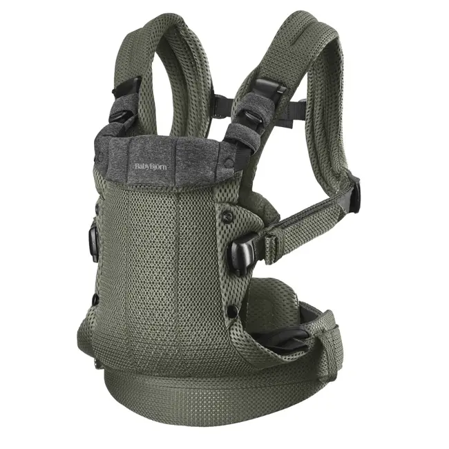 BabyBjorn - Marsupiu anatomic cu multiple pozitii de purtare colectia Harmony, 3D Mesh, Dark Green BSAFE088047E1