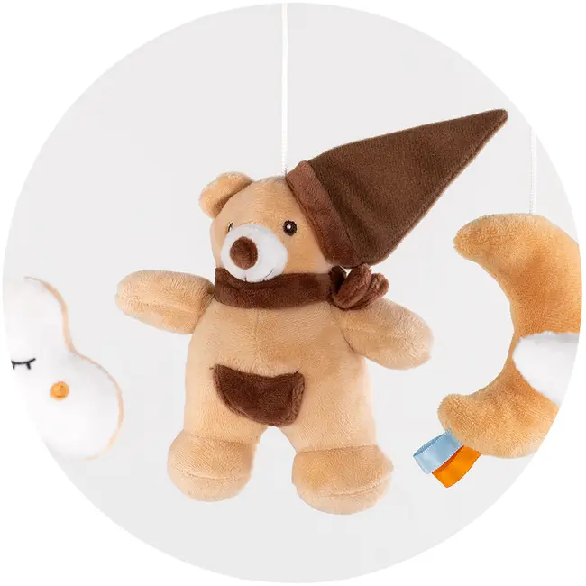 Carusel muzical pentru patut cu proiector Chipolino Bear HUBMILD02310BEA