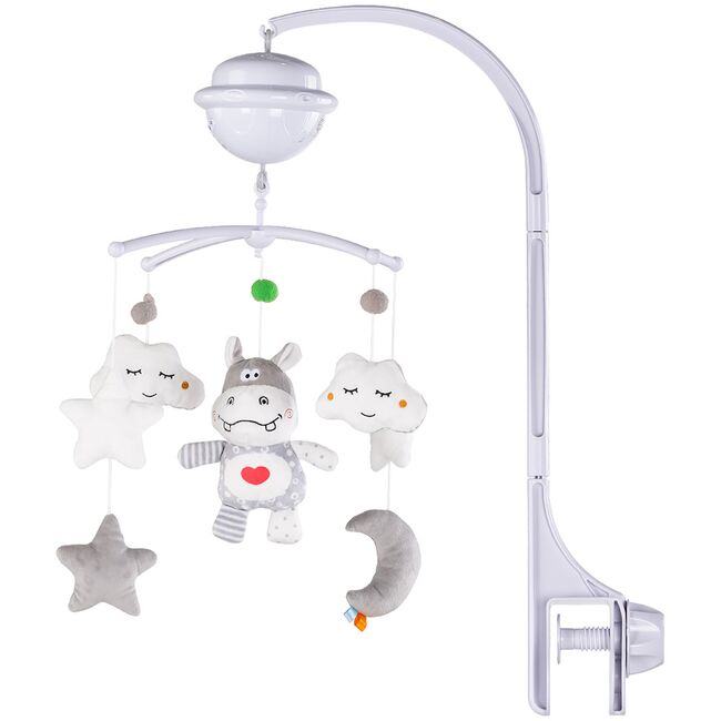 Carusel muzical pentru patut cu proiector Chipolino Hippo HUBMILD02309HIP