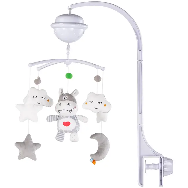 Carusel muzical pentru patut cu proiector Chipolino Hippo HUBMILD02309HIP